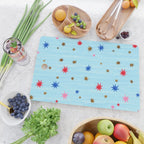 Celestial Star Twinkle in Sky Blue Watercolor Cutting Board Gallery Image 2