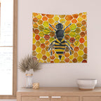 Bee & Honeycomb Wall Tapestry Gallery Image 2