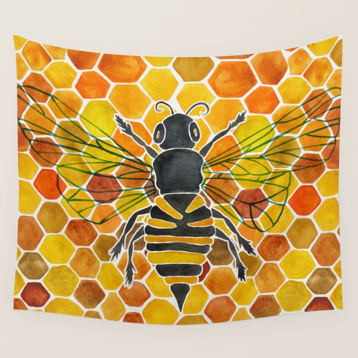 Bee & Honeycomb Wall Tapestry Gallery Image 4