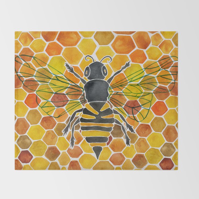 Bee & Honeycomb Throw Blanket Gallery Image 2