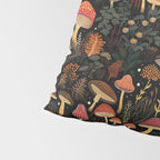 Dark Forest Magic Mushrooms Art Pillow Sham Gallery Image 4