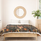 Dark Forest Magic Mushrooms Art Duvet Cover Gallery Image 3