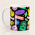 Retro cartoon sticker label pattern Coffee Mug Gallery Image 3