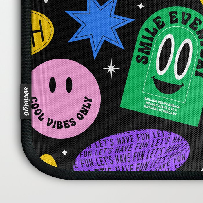 Retro cartoon sticker label pattern Laptop Sleeve Gallery Image 3