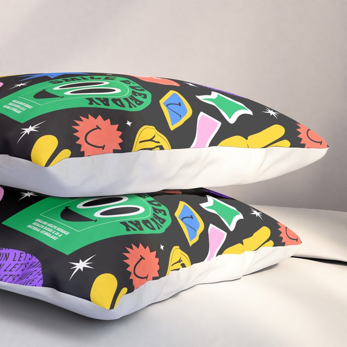 Retro cartoon sticker label pattern Pillow Sham Gallery Image 3