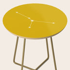 Cancer Zodiac Star Constellation Line Art Golden Yellow Side Table Gallery Image 2