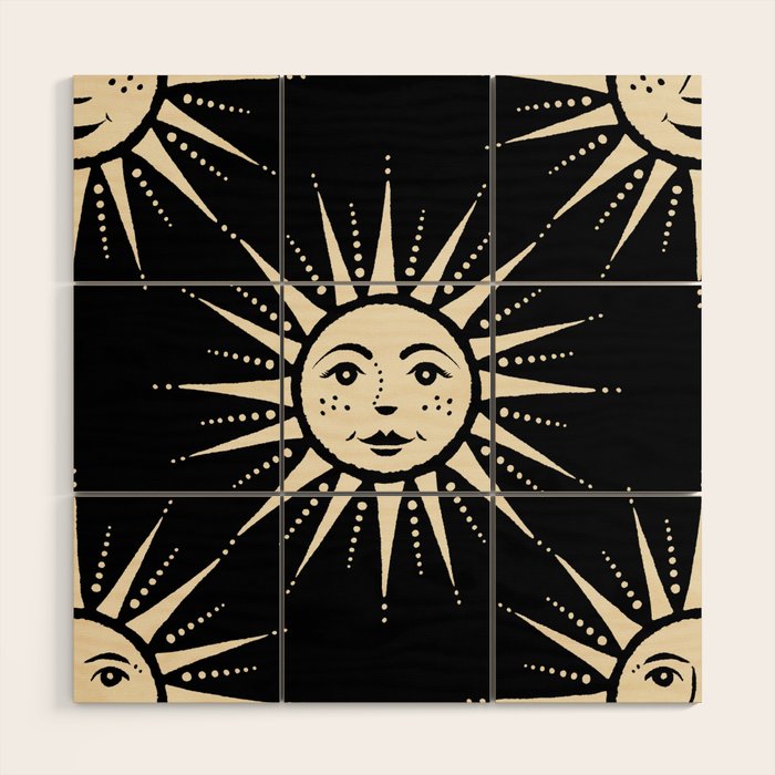 Freckled Suns - black and cream Wood Wall Art Gallery Image 1