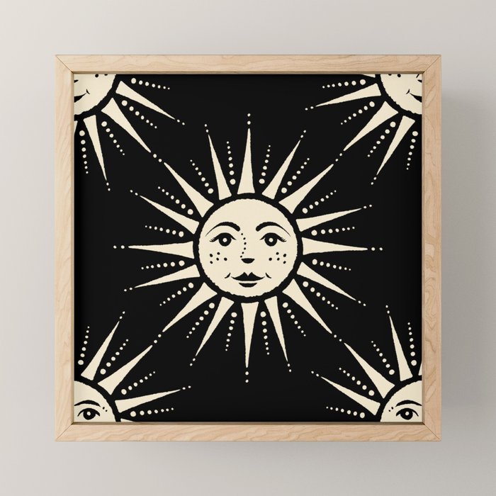 Freckled Suns - black and cream Mini Art Print Gallery Image 1