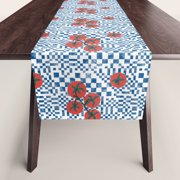 Tomatoes Checkered Grid Table Runner Gallery Image 1