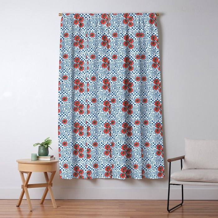 Tomatoes Checkered Grid Window Curtain Gallery Image 5
