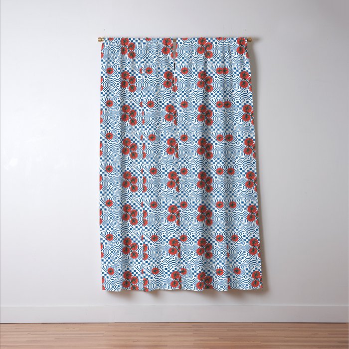 Tomatoes Checkered Grid Window Curtain Gallery Image 3