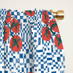 Tomatoes Checkered Grid Window Curtain Gallery Image 2