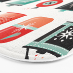 Flask Collection - Red & Turquoise Palette Bath Mat Gallery Image 3