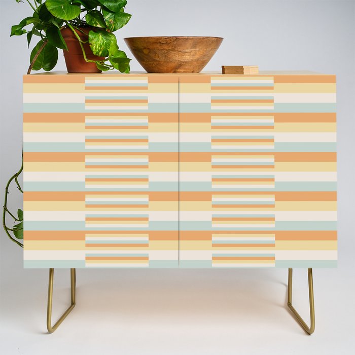Mixed Stripes Pattern VIII Retro Pastel Credenza Gallery Image 1