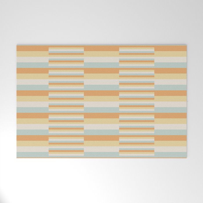 Mixed Stripes Pattern VIII Retro Pastel Welcome Mat Gallery Image 1