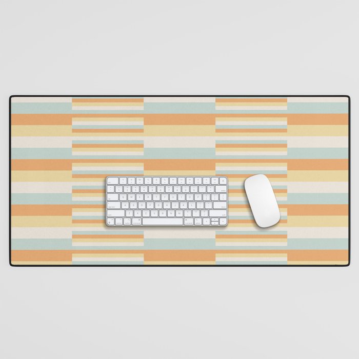Mixed Stripes Pattern VIII Retro Pastel Desk Mat Gallery Image 1