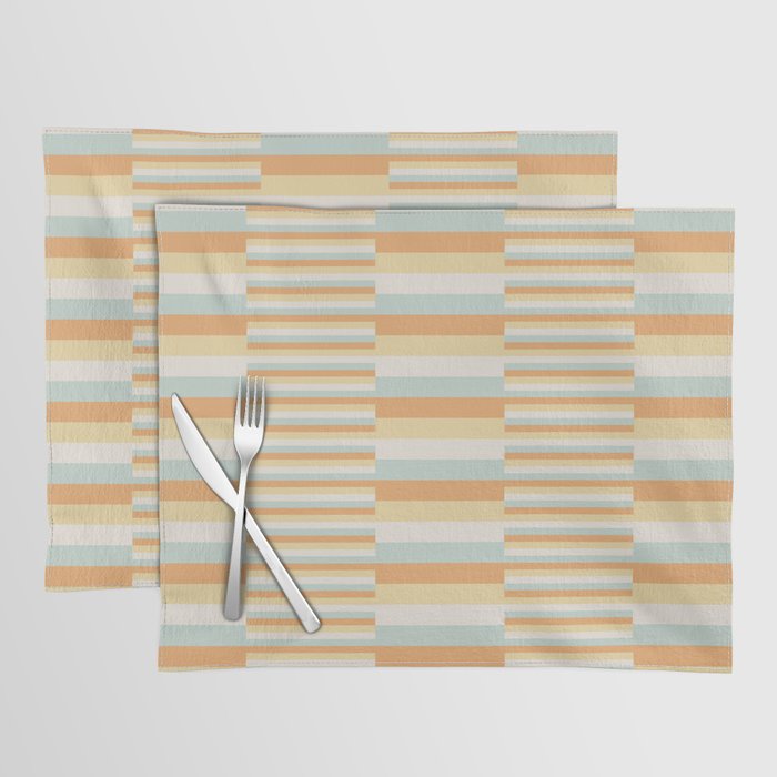 Mixed Stripes Pattern VIII Retro Pastel Placemat Gallery Image 1