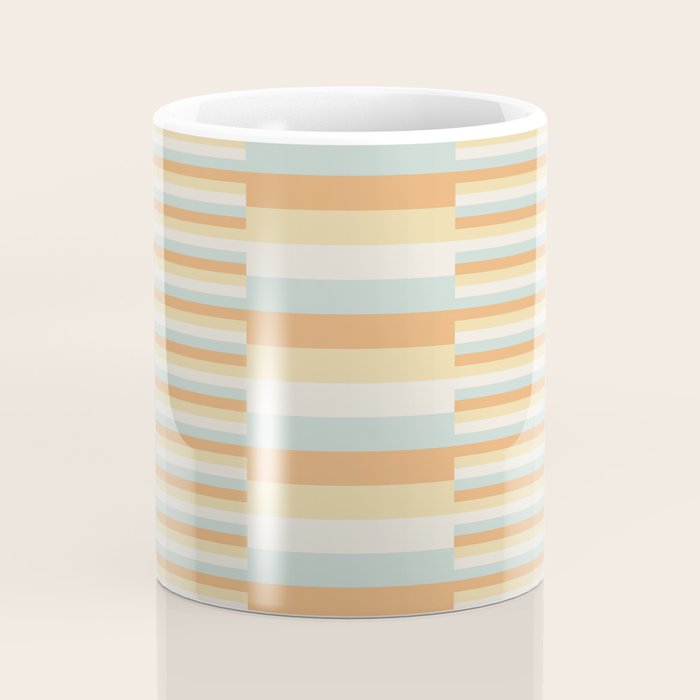 Mixed Stripes Pattern VIII Retro Pastel Coffee Mug Gallery Image 4
