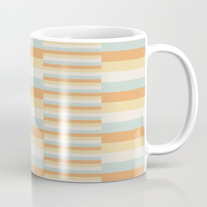 Mixed Stripes Pattern VIII Retro Pastel Coffee Mug Gallery Image 1