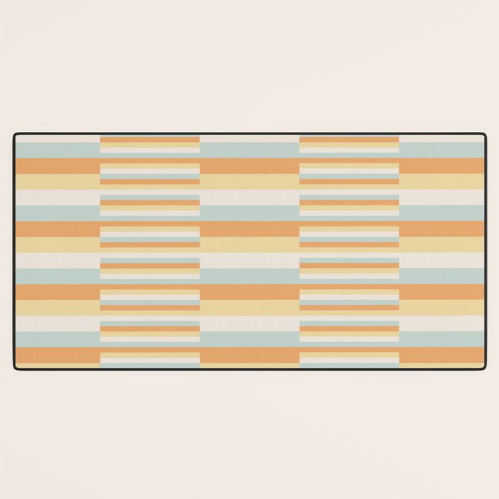 Mixed Stripes Pattern VIII Retro Pastel Desk Mat Gallery Image 3