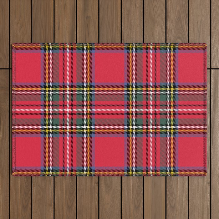 Red Tartan Outdoor Rug Gallery Image 1