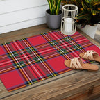 Red Tartan Outdoor Rug Gallery Image 2
