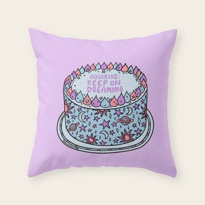 Aquarius Cake Throw Pillow Gallery Image 1