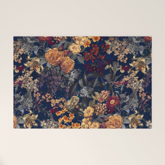 Blooming Oasis IV - Night Welcome Mat Gallery Image 1