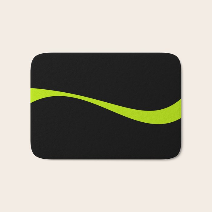Simple Waves 2 - Lime Green Bath Mat Gallery Image 1
