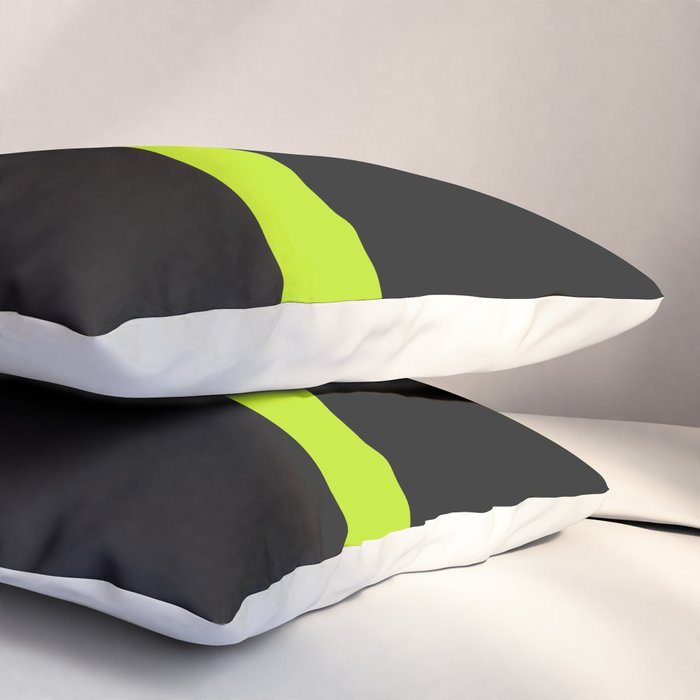 Simple Waves 2 - Lime Green Pillow Sham Gallery Image 3