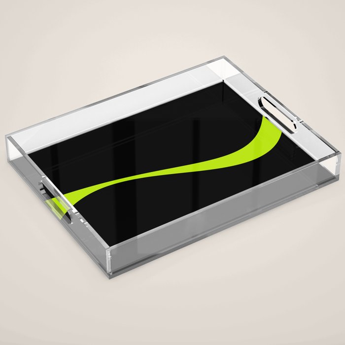 Simple Waves 2 - Lime Green Acrylic Tray Gallery Image 1