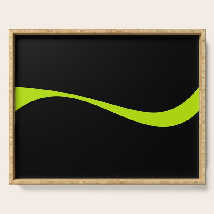 Simple Waves 2 - Lime Green Serving Tray Gallery Image 1