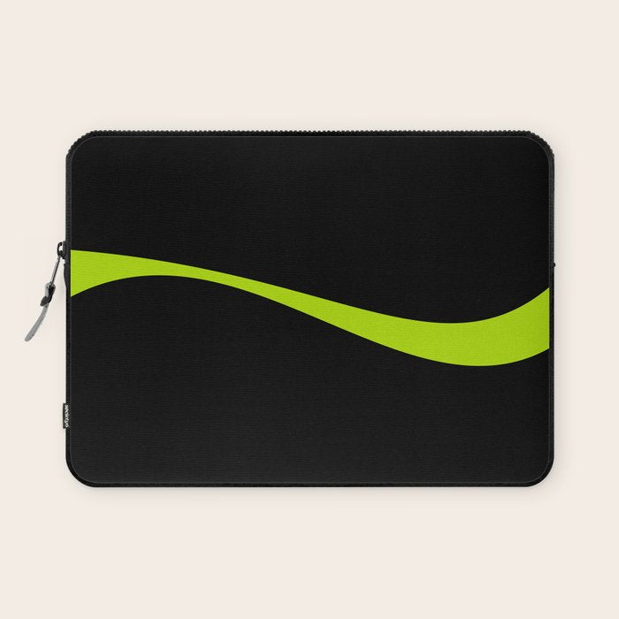 Simple Waves 2 - Lime Green Laptop Sleeve Gallery Image 1