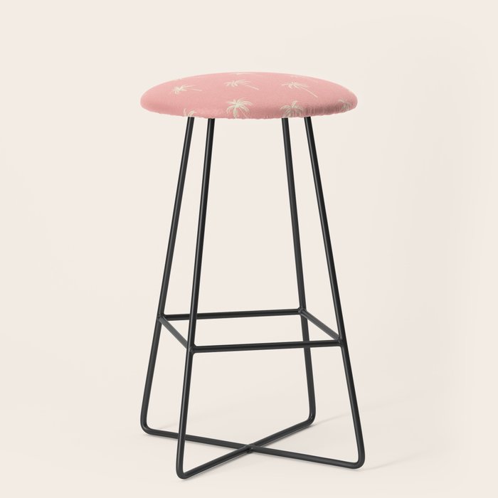 Vintage palm tree beach doodle pattern Stool Gallery Image 1