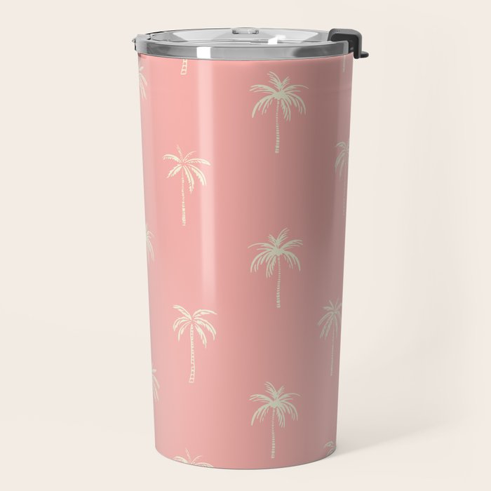 Vintage palm tree beach doodle pattern Travel Mug Gallery Image 2