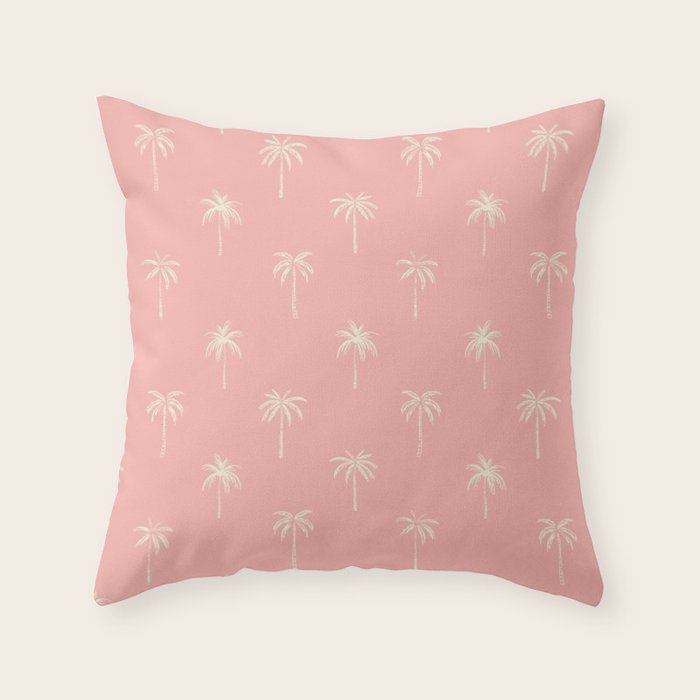 Vintage palm tree beach doodle pattern Throw Pillow Gallery Image 6