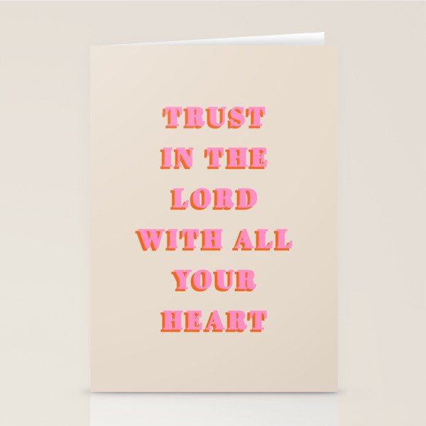 Trust In The Lord With All Your Heart Proverbs 3:5-6 Bible Verse Scripture Wall Art Christian Quote Stationery Card Gallery Image 2