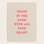 Trust In The Lord With All Your Heart Proverbs 3:5-6 Bible Verse Scripture Wall Art Christian Quote Poster Gallery Image 4