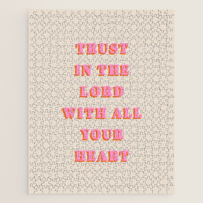 Trust In The Lord With All Your Heart Proverbs 3:5-6 Bible Verse Scripture Wall Art Christian Quote Jigsaw Puzzle Gallery Image 1