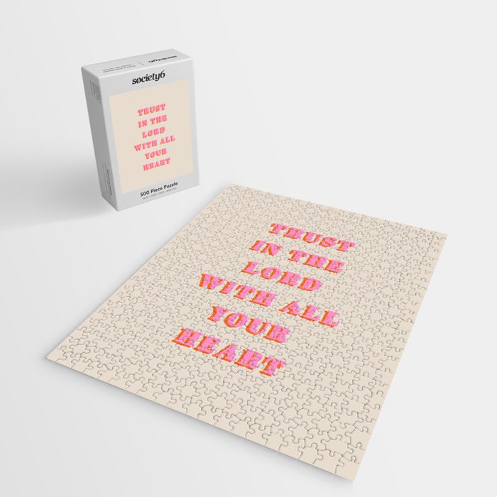 Trust In The Lord With All Your Heart Proverbs 3:5-6 Bible Verse Scripture Wall Art Christian Quote Jigsaw Puzzle Gallery Image 2