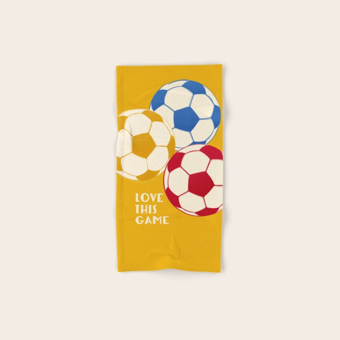 Love This Game - Football Illustration Bath Towel Gallery Image 1