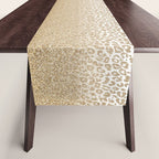 Trendy Gold Glitter and Leopard Print Gradient Table Runner Gallery Image 1