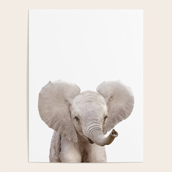 Baby Elephant, Safari Nursery Decor, Baby Animals Art Print by Synplus Poster Gallery Image 1