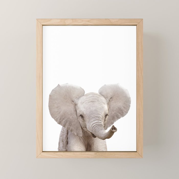 Baby Elephant, Safari Nursery Decor, Baby Animals Art Print by Synplus Mini Art Print Gallery Image 1