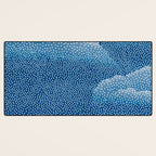 Navy Blue Japanese Painting Abstract Polkadot Art Wabi Sabi Cloud Print Minimalist Japandi Poster Desk Mat Gallery Image 3