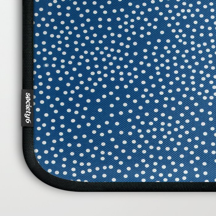 Navy Blue Japanese Painting Abstract Polkadot Art Wabi Sabi Cloud Print Minimalist Japandi Poster Laptop Sleeve Gallery Image 3