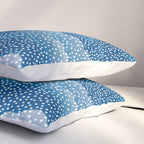 Navy Blue Japanese Painting Abstract Polkadot Art Wabi Sabi Cloud Print Minimalist Japandi Poster Pillow Sham Gallery Image 3