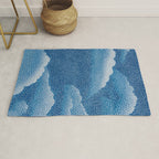 Navy Blue Japanese Painting Abstract Polkadot Art Wabi Sabi Cloud Print Minimalist Japandi Poster Rug Gallery Image 1