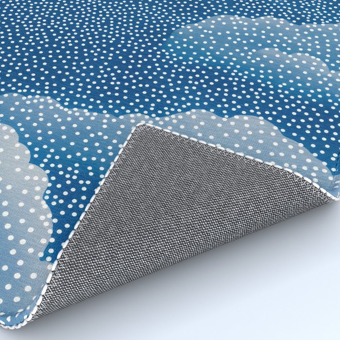 Navy Blue Japanese Painting Abstract Polkadot Art Wabi Sabi Cloud Print Minimalist Japandi Poster Rug Gallery Image 4