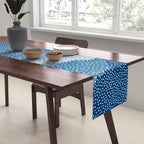 Navy Blue Japanese Painting Abstract Polkadot Art Wabi Sabi Cloud Print Minimalist Japandi Poster Table Runner Gallery Image 2